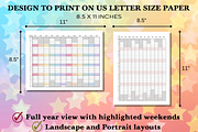 2027 Yearly at a Glance - Canva, a Templates & Theme by Adalin Shop (Thumbnail 2 of 12)