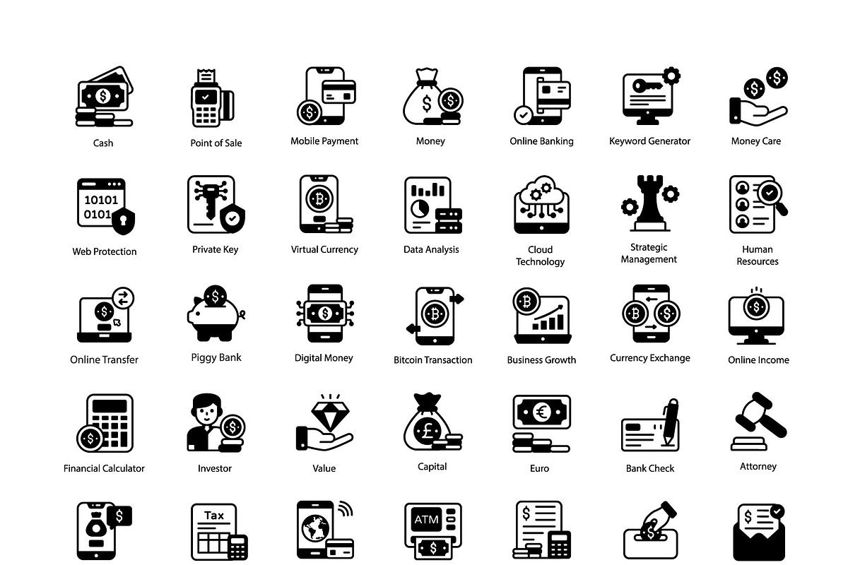 Set of Fintech Solid Icons, a Solid Icon by Brickclay (Photo 7 of 7)