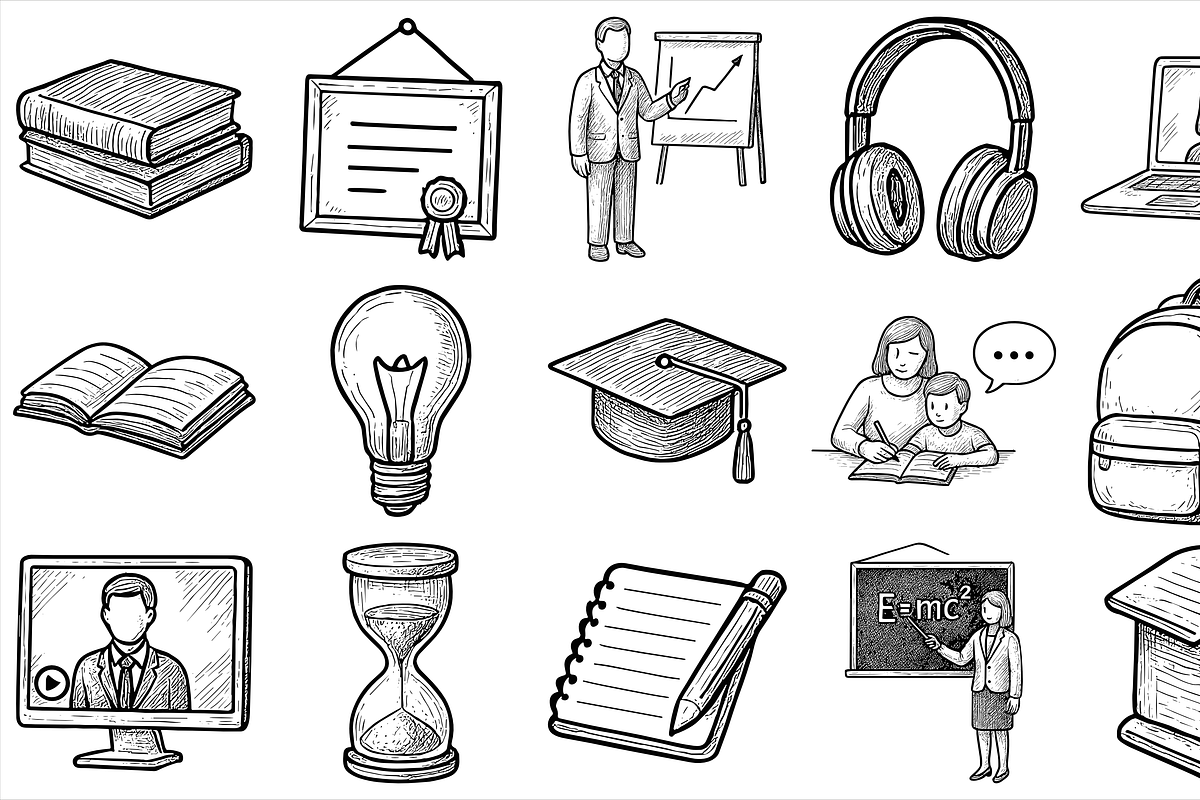 Education Icon Set, an Object Graphic by nikagraphic