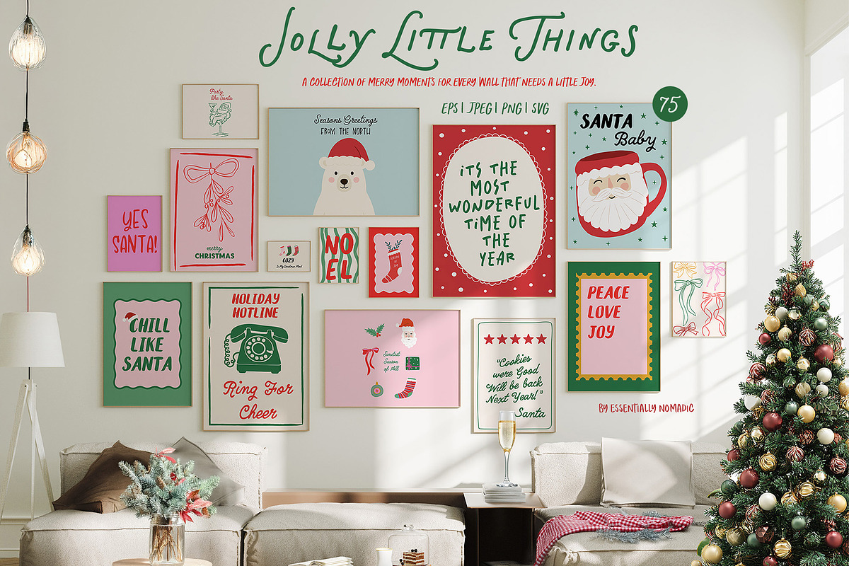 Fun Quirky Christmas Posters, a Background Graphic by Essentially Nomadic (Photo 1 of 12)