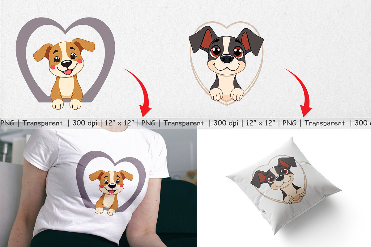 Clipart Heart Dog, a Graphic by Artnoy (Photo 3 of 5)