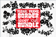 Floral Frame Border Laser Cut Bundle, a Graphic by Creativeshirt (Thumbnail 2 of 11)