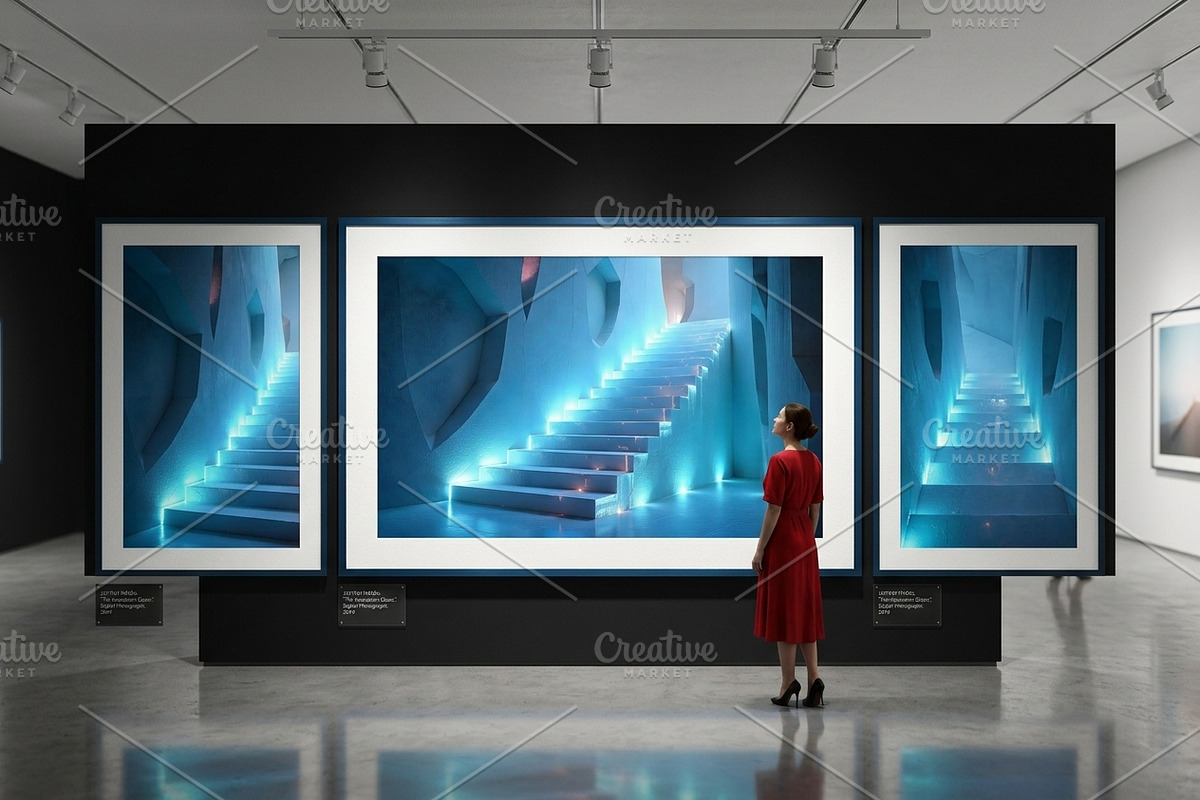 Futuristic Glowing Neon Ice Stairs, a Background Photo by Aura Canyon HQ (Photo 8 of 9)