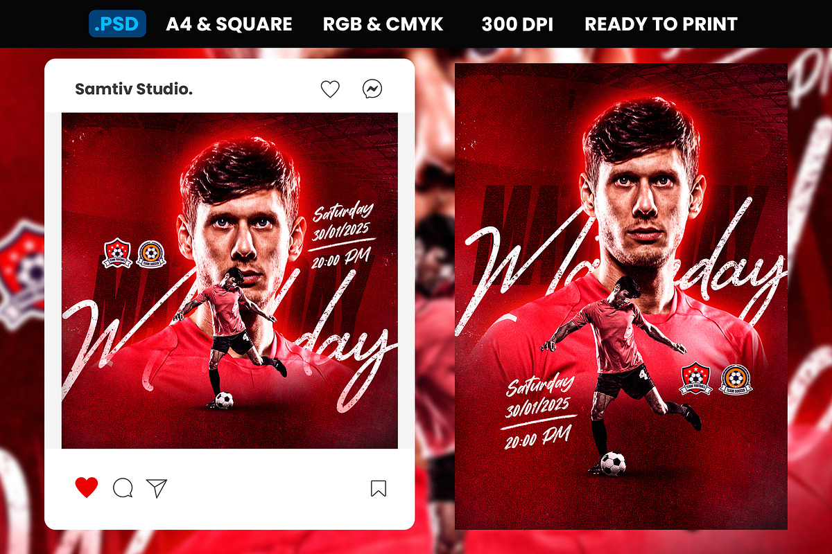 Football Flyer & Social Media Post, a Templates & Theme by Samtiv Studio (Photo 1 of 3)