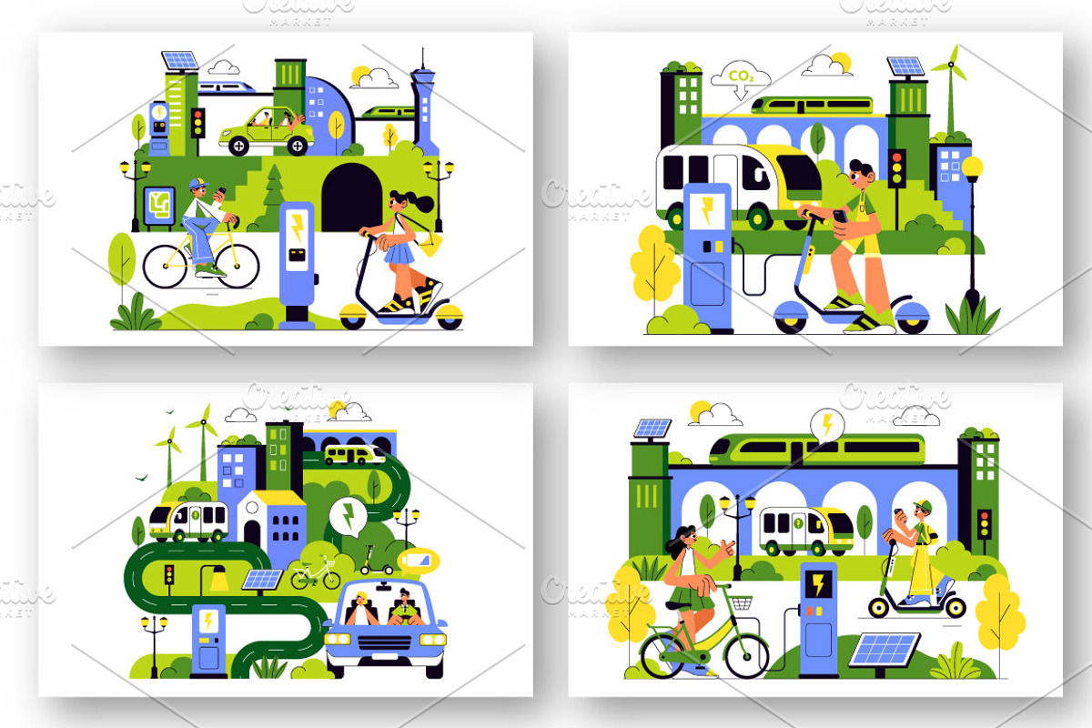 10 Eco Friendly Transportation, a Technology Illustration by denayunebgt (Photo 3 of 4)