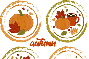 Autumn Stamps Clipart