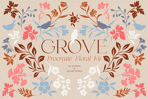 Floral Procreate Brush & Pattern Set, a Brush Add-On by Eclectic Anthology