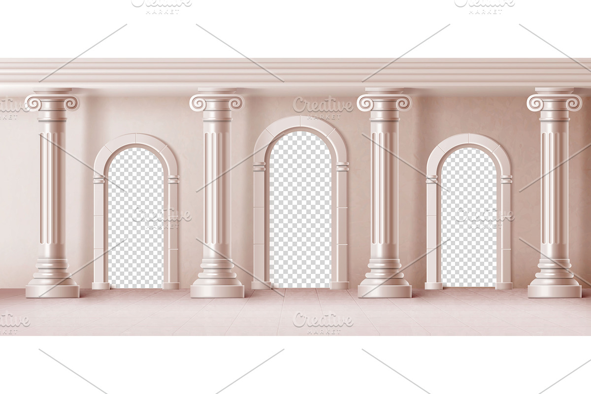 Ancient greek or roman arch with, an Object Illustration by art PVP - market