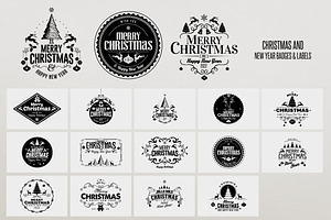 Christmas and New Year Badges & Labe, a Templates & Theme by DesignWorkz