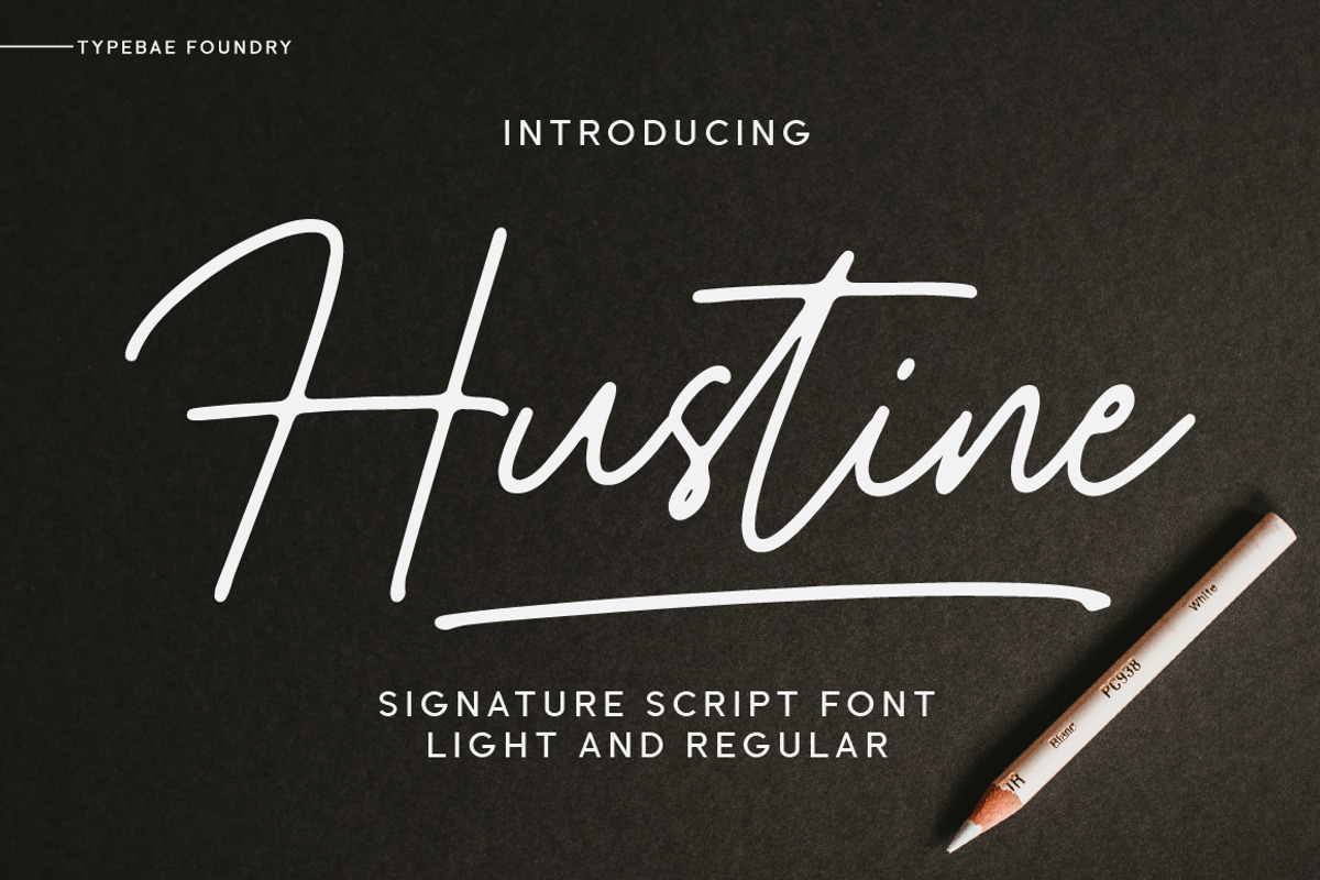 Hustine Signature Script Font, a Script Font by Typebae (Photo 1 of 8)