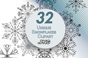 Unique Snowflakes Isolated on a Clea, an Object Graphic by BazziBa♥ (Thumbnail 1 of 5)