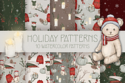 10 HOLIDAY PATTERNS, a Pattern Graphic by HmarkaShop (Thumbnail 1 of 4)