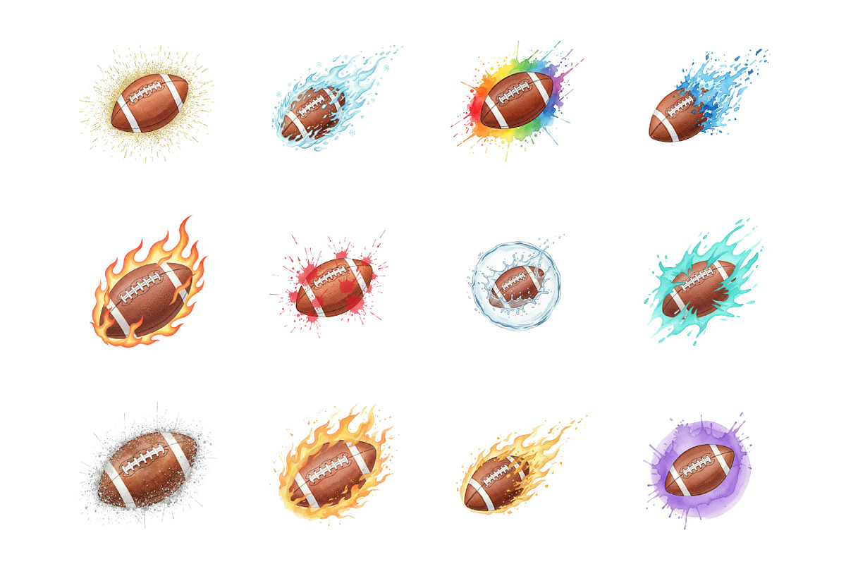 Splash American Football Ball PNG, an Illustration by SinaCreation (Photo 2 of 7)