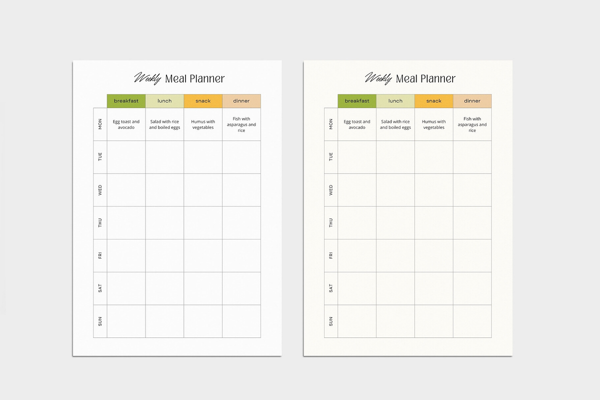 Weekly Meal Planner Template, a Marketing Template by CubicSpace (Photo 3 of 4)
