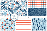 Blue Shore - Seamless Patterns Set, a Pattern Graphic by Cuteanny Design (Thumbnail 1 of 8)