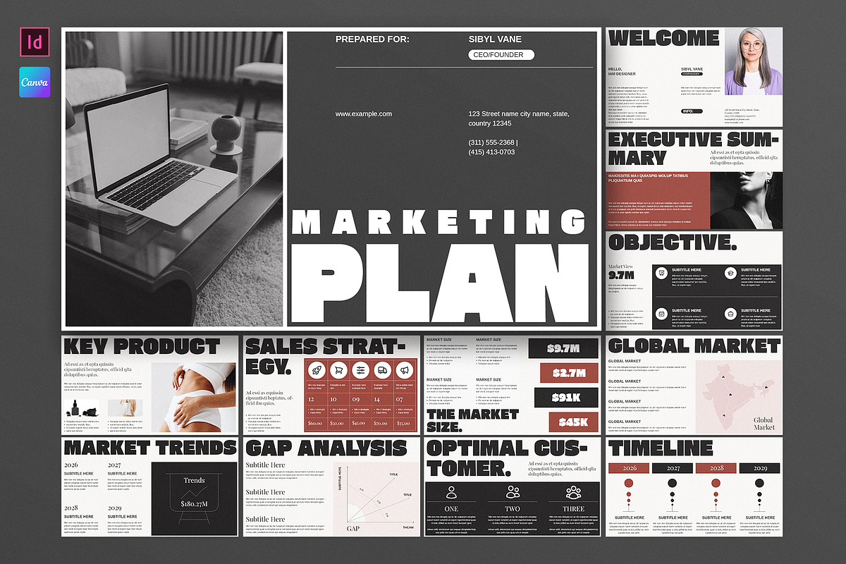 Marketing Plan Presentation Template, a Presentation Template by E-Type (Photo 1 of 5)
