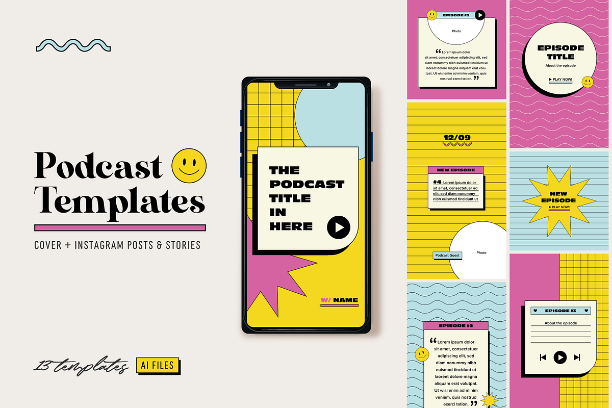 Podcast Cover & Instagram Templates, a Social Media Template by designerbianca (Photo 1 of 5)