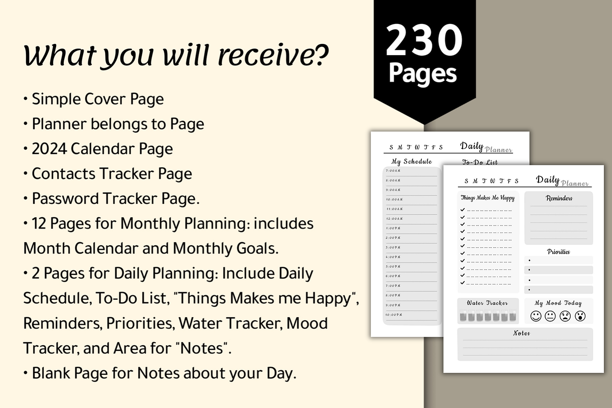 Monthly Planner, Daily Planner, a Print Template by POC Digital (Photo 3 of 7)