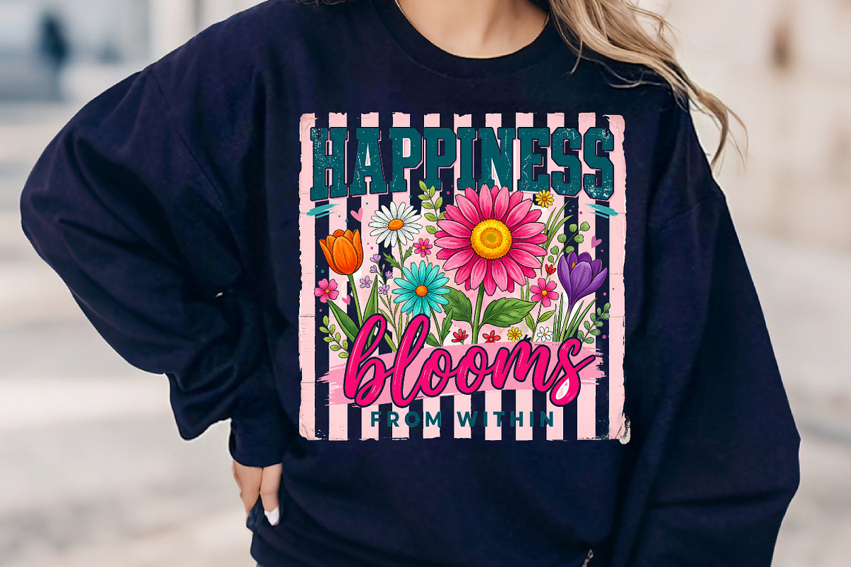Positive Boho Floral Quote PNG, an Illustration by CreationArt (Photo 5 of 9)