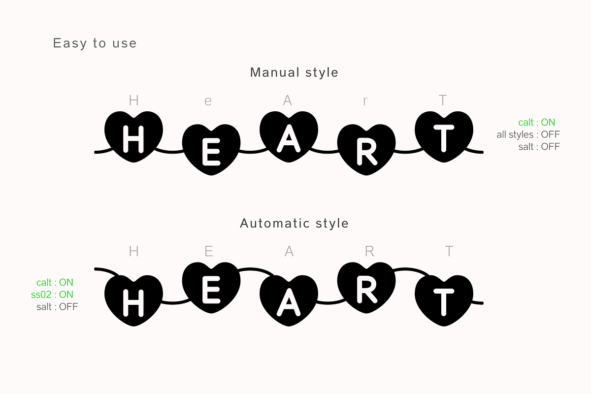 Connected Hearts - Decorative Font, a Sans Serif Font by Attractype (Photo 4 of 8)