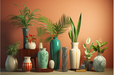 Green plants vases. Generate Ai, a Nature Photo by Ylivdesign