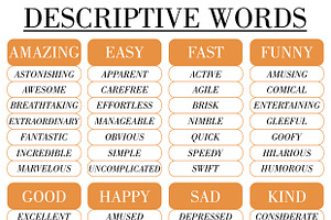 Kids Poster Descriptive Words