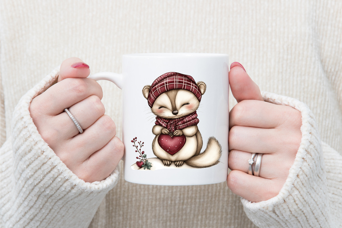 Valentine Woodland Animal Clipart, an Illustration by designcity5 (Photo 5 of 5)