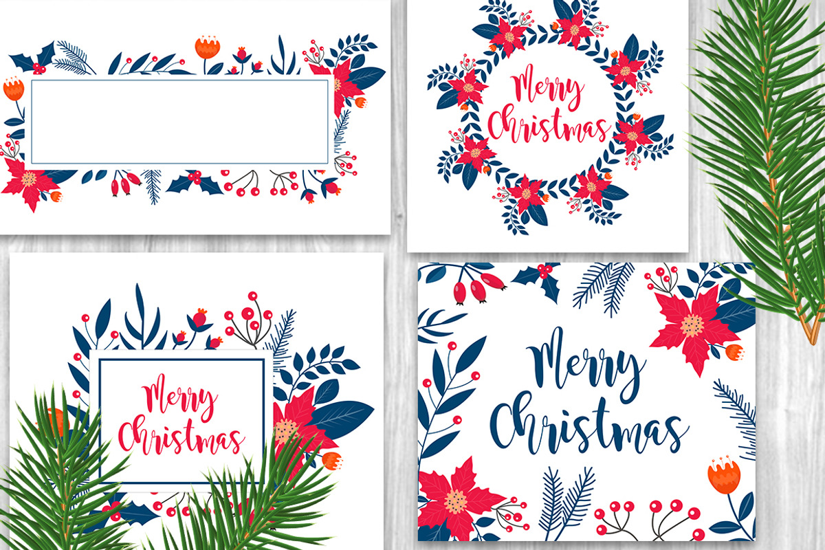 Merry christmas winter plants set, a Card Template by Lucia Fox (Photo 2 of 2)