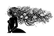 Fantasy Flowing Hair Mermaid Bundle, an Illustration by jahid234 (Thumbnail 30 of 31)