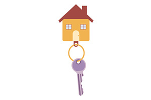 Door keys keyfob. Ring with, an Illustration by Things for designers