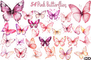 Pink Watercolor Butterflies, an Illustration by DreamCafeArt (Thumbnail 1 of 7)