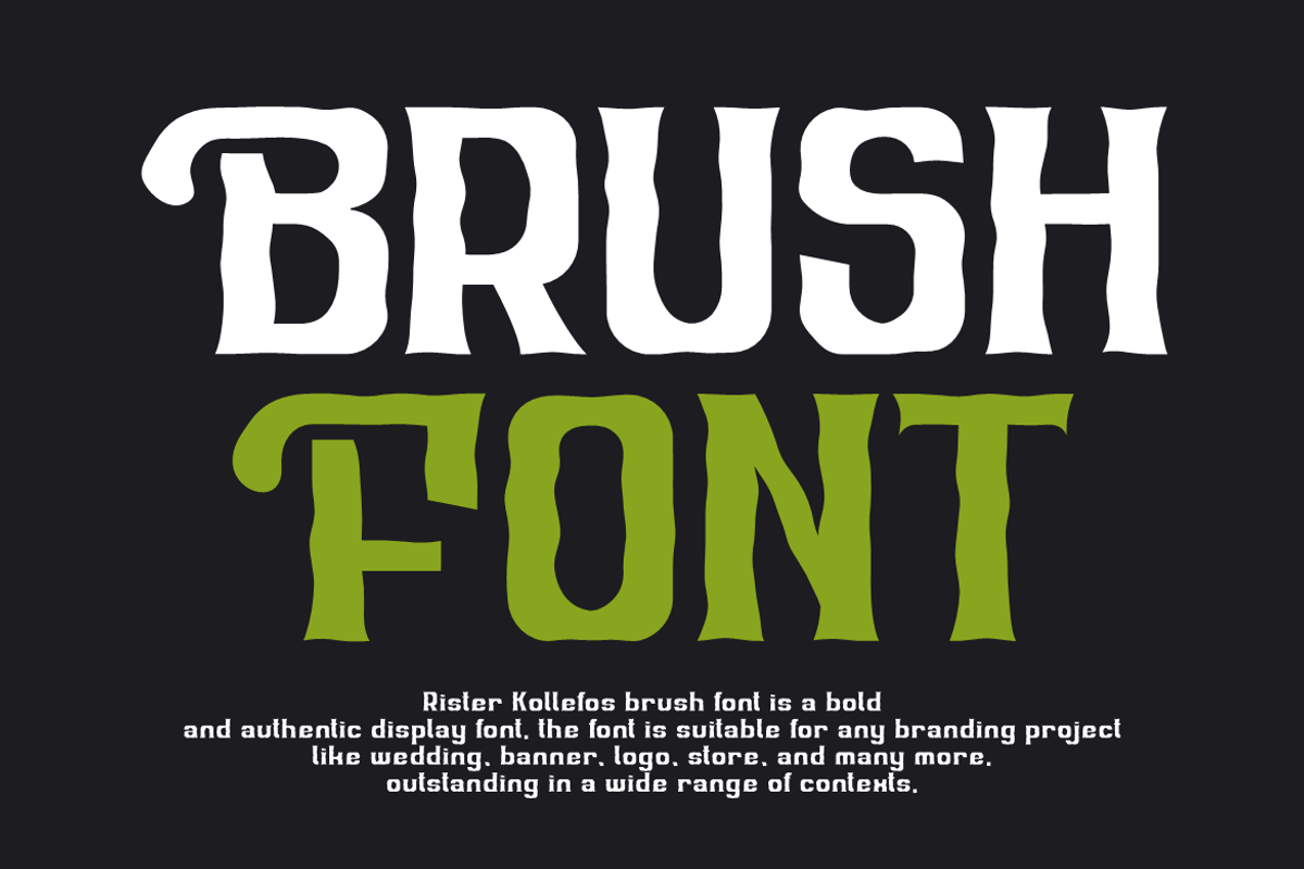 Rister Kollefos Brush, a Handwritten Font by QR Design Studio (Photo 4 of 9)