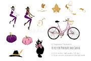 Halloween Fashion Witch Clipart, a Seasonal Illustration by KaramfilaS (Thumbnail 7 of 8)