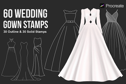 Wedding Dress Procreate Stamp Brush