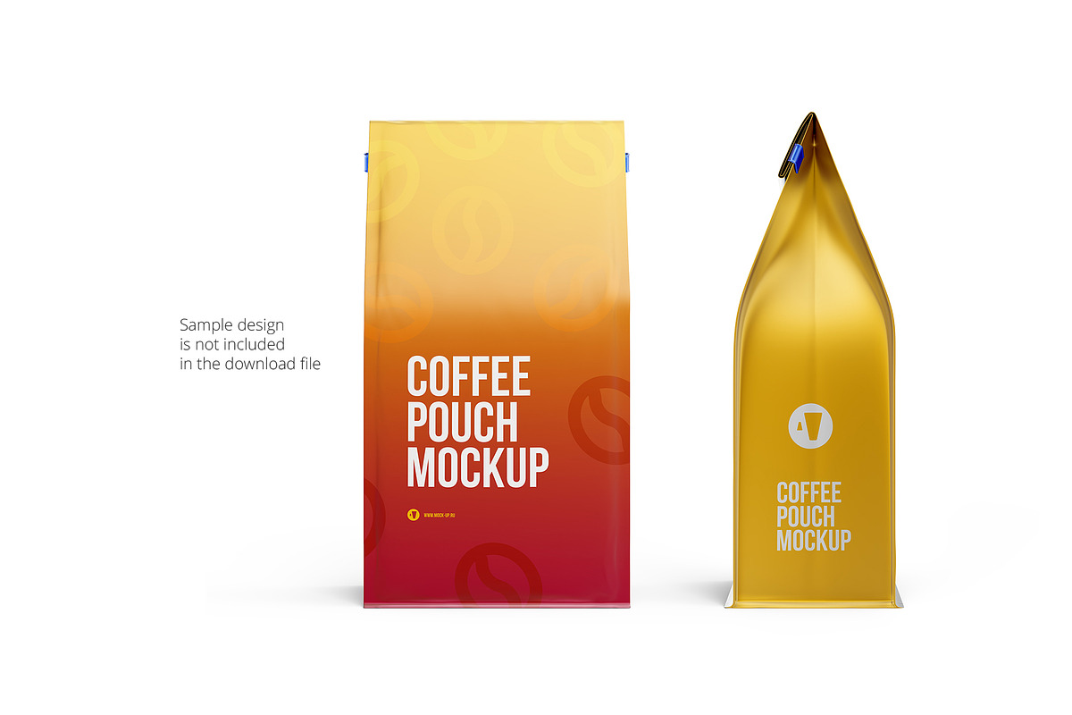 Coffee Pouch front and side view, a Packaging Mockup by easymock (Photo 6 of 8)