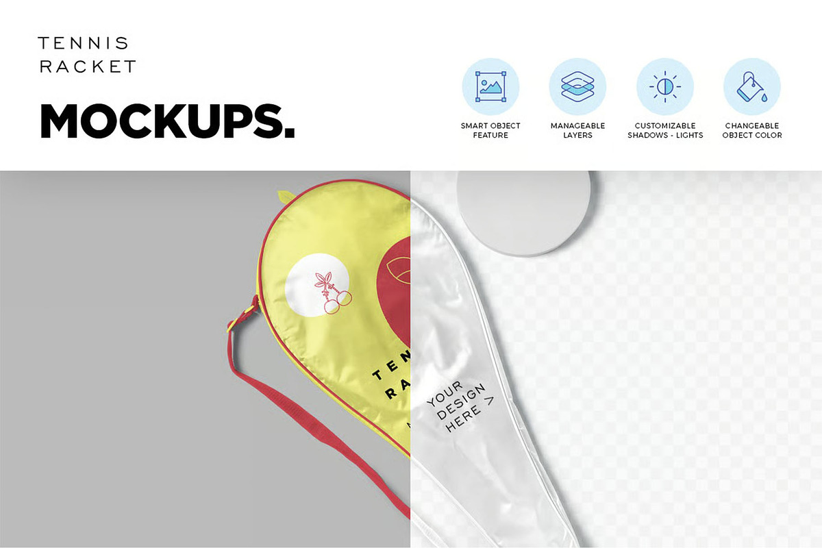 Tennis Racket Mockups, a Product Mockup by megostudi0 (Photo 4 of 7)