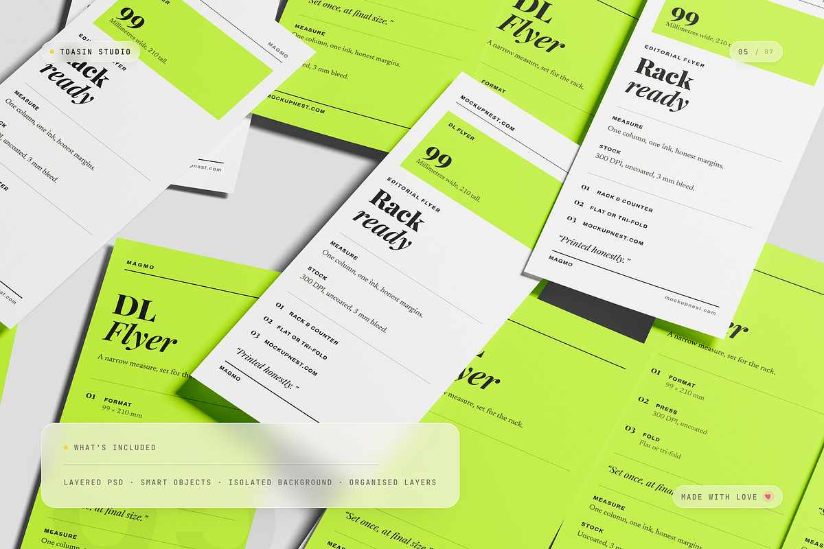 DL Flyer Mockup, an Advertising Mockup by Toasin Studio (Photo 5 of 7)