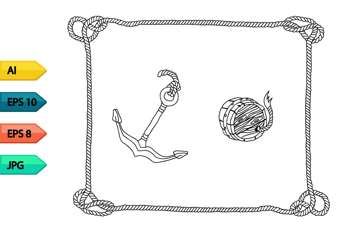 Rope frames and knots vector set, a Pattern Graphic by julia_musdotter (Photo 5 of 11)