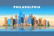 Philadelphia Pensylvania USA skyline, an Illustration by Sky and glass (Thumbnail 2 of 6)