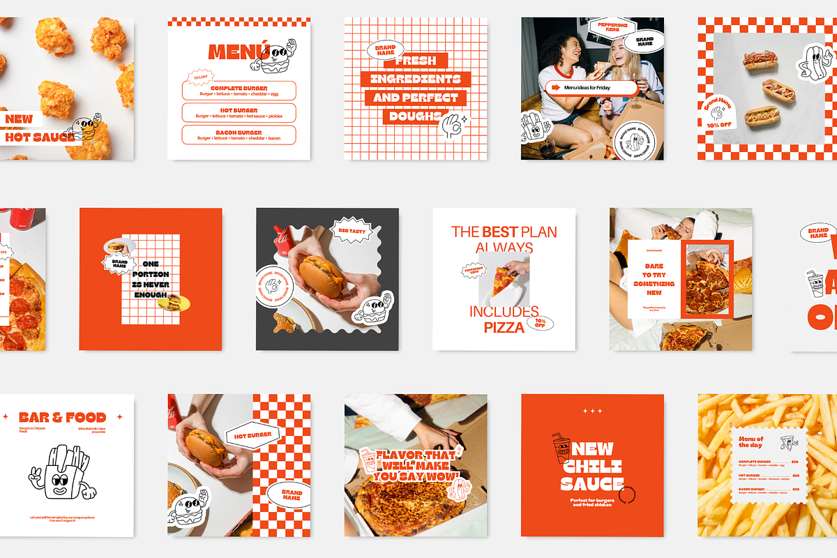 Fast Food Instagram Template Kit, a Social Media Template by Mila Estudio (Photo 3 of 6)