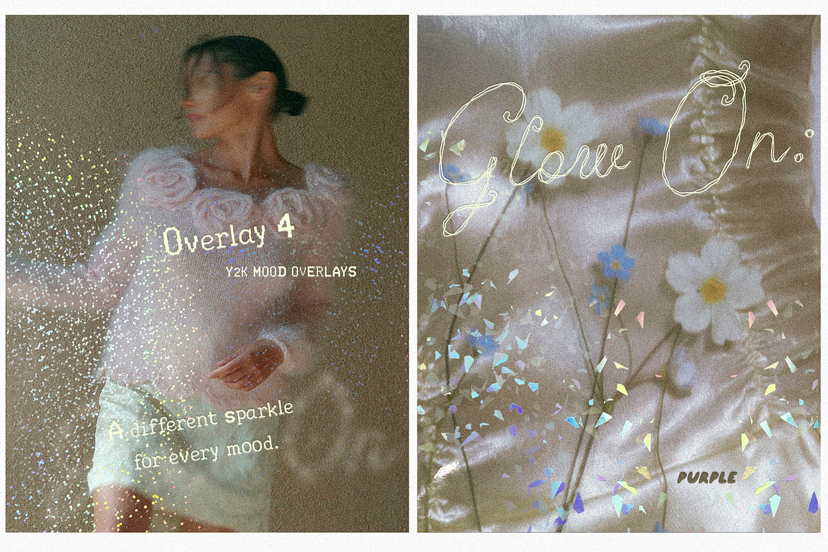 Glow On. Y2K Holographic Overlays, a Texture Graphic by Purple (Photo 3 of 16)