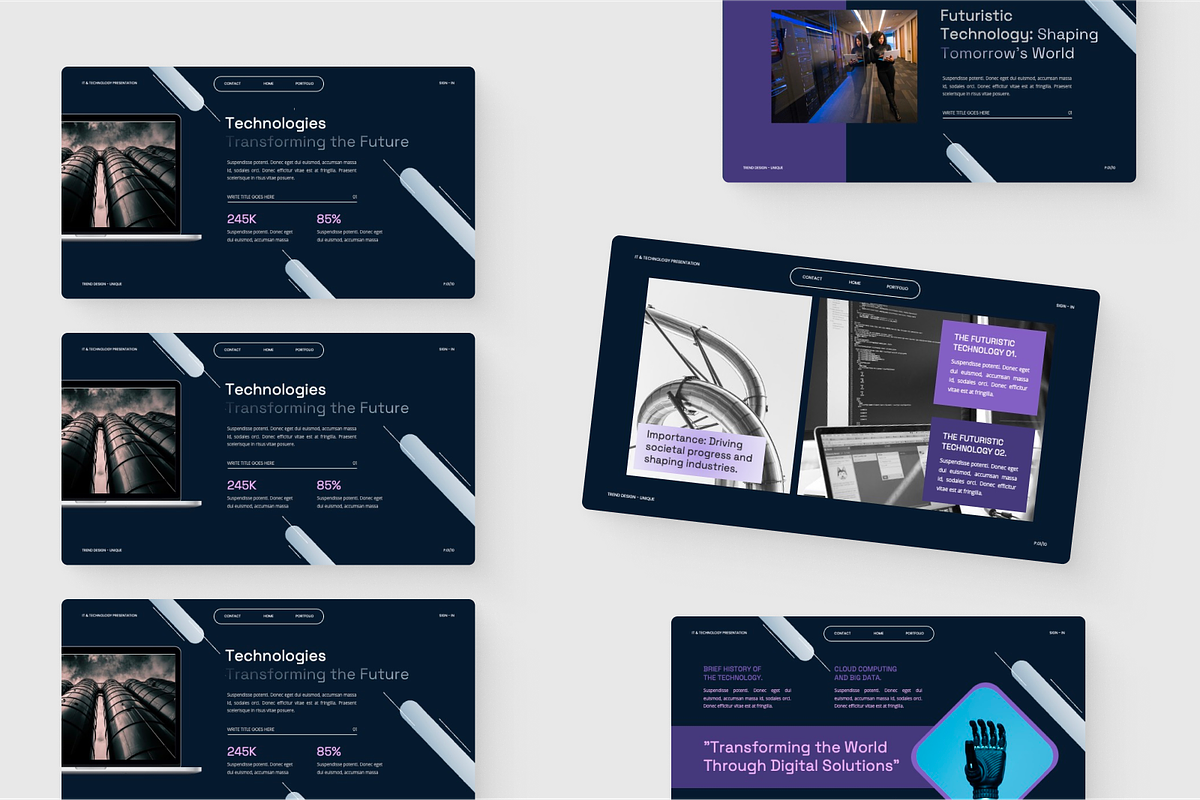 Tovel - IT & Technology PowerPoint, a Presentation Template by SquidPixey (Photo 5 of 6)