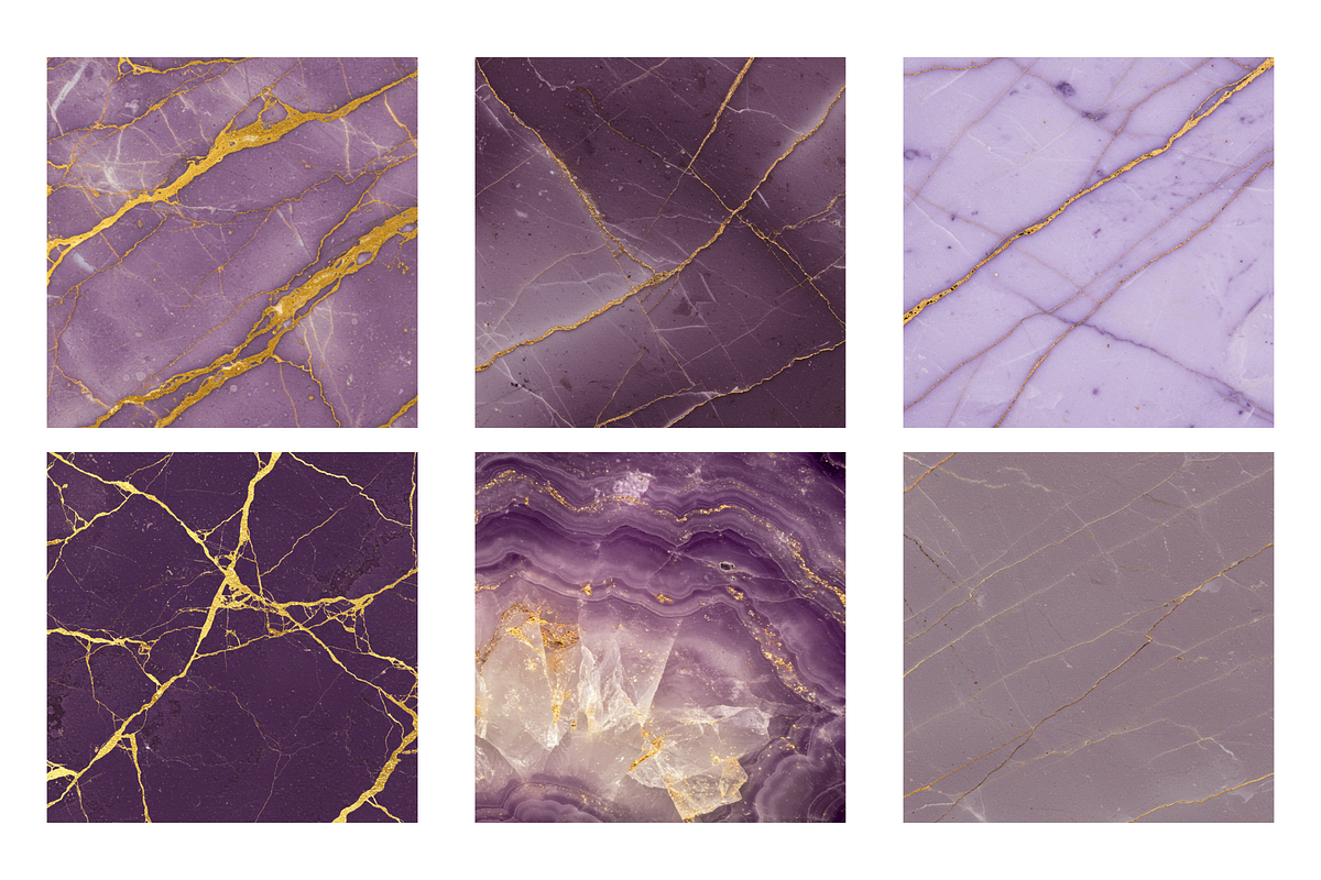 Purple And Gold Marble Digital Paper, a Texture Illustration by BerryPieArt (Photo 2 of 3)