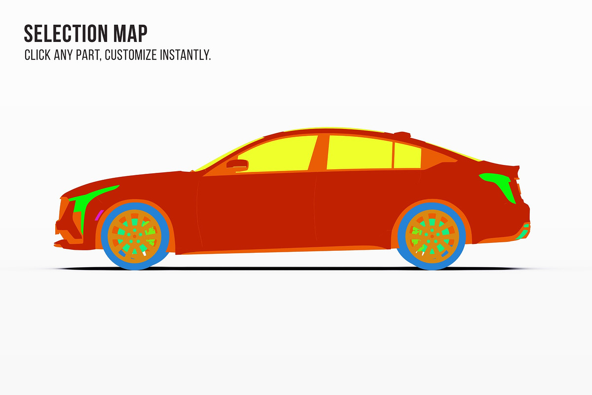 2025 Luxury Sport Sedan Set, an Advertising Mockup by Halal Graphic Studio (Photo 6 of 12)