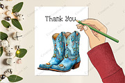 Western Boots Watercolor Clipart, an Illustration by Creative Art (Thumbnail 8 of 10)
