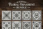 50 Elegant Floral Ornament Bundle, a Decorative Illustration by Amazin_art (Thumbnail 1 of 29)