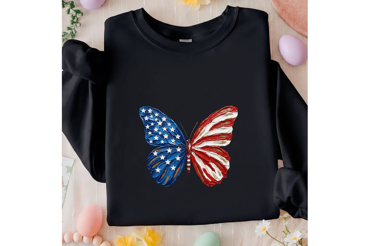 Brushstroke Patriotic Butterfly Png, an Illustration by designcity5 (Photo 9 of 9)