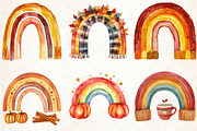Watercolor Rainbow Autumn Clipart, an Illustration by Libby Wishes (Thumbnail 3 of 7)