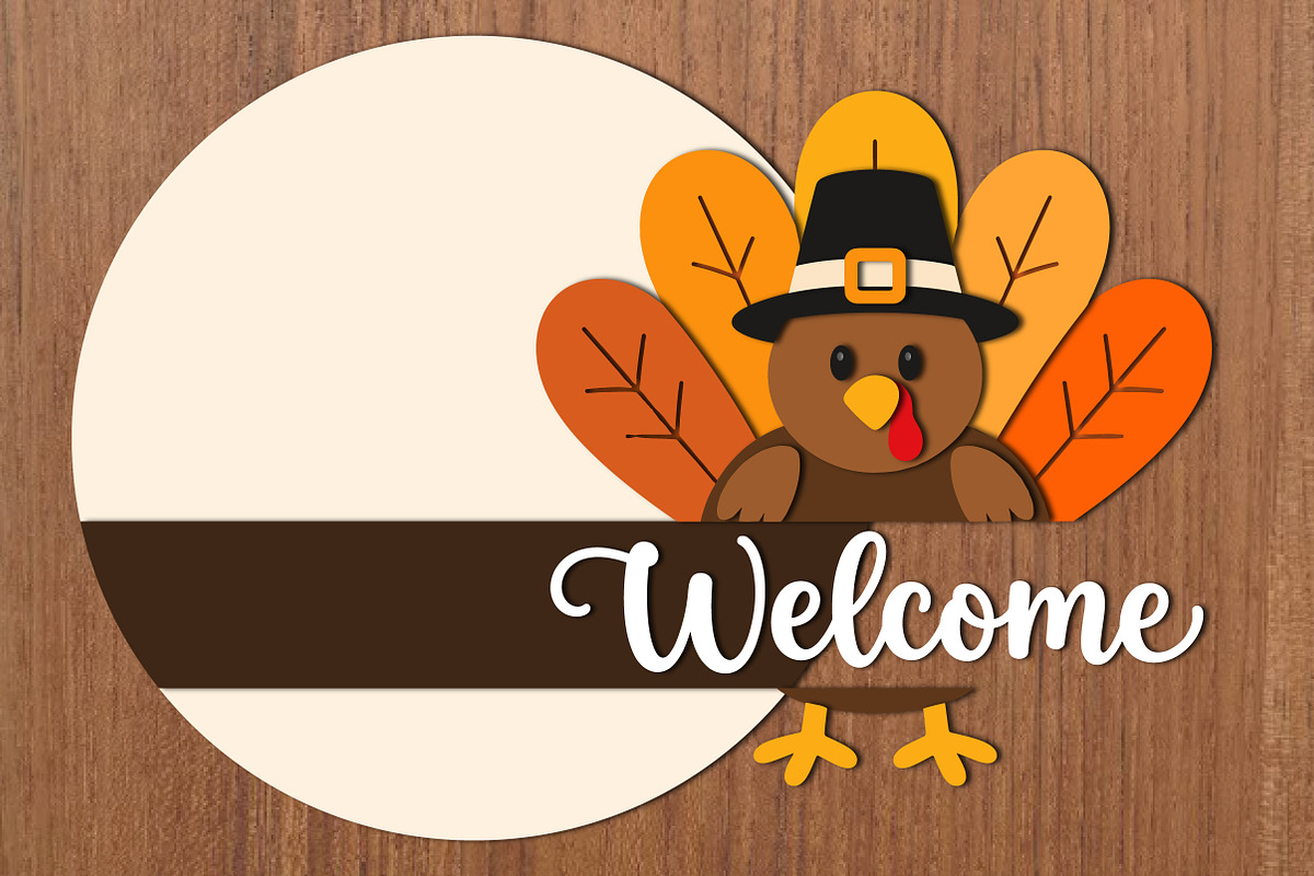 Welcome Turkey Thanksgiving SVG, an Object Graphic by OK Design (Photo 3 of 3)