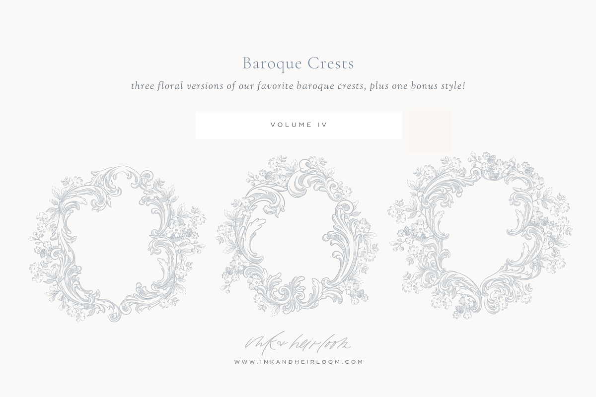 Floral Baroque Crests, an Illustration by Loren Schmidt Studio (Photo 1 of 8)